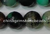 CAG4664 15.5 inches 10mm faceted round fire crackle agate beads