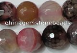 CAG4665 15.5 inches 10mm faceted round fire crackle agate beads