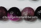 CAG4666 15.5 inches 10mm faceted round fire crackle agate beads