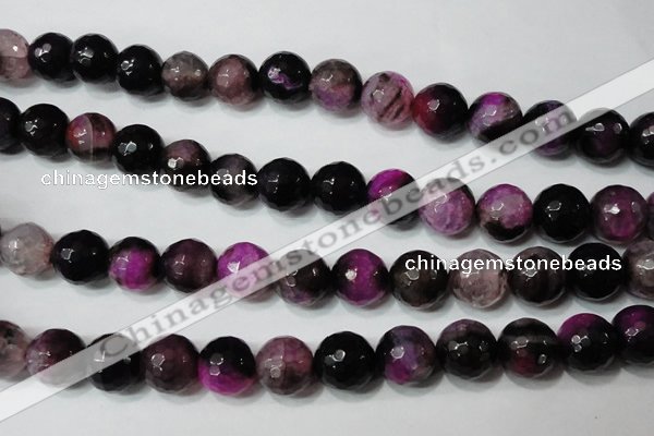 CAG4666 15.5 inches 10mm faceted round fire crackle agate beads