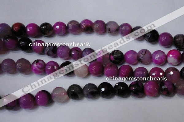 CAG4667 15.5 inches 10mm faceted round fire crackle agate beads