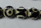 CAG4682 15.5 inches 14mm faceted round tibetan agate beads wholesale