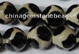 CAG4684 15.5 inches 16mm faceted round tibetan agate beads wholesale