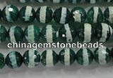 CAG4695 15.5 inches 8mm faceted round tibetan agate beads wholesale