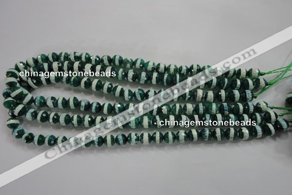 CAG4695 15.5 inches 8mm faceted round tibetan agate beads wholesale