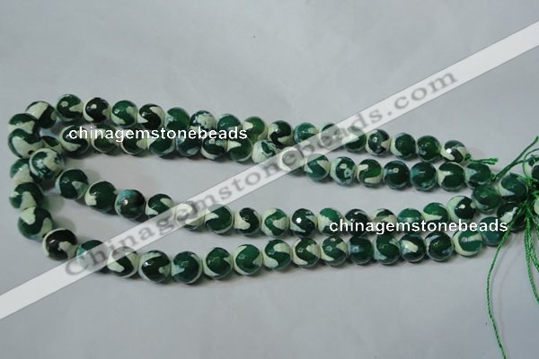 CAG4701 15.5 inches 10mm faceted round tibetan agate beads wholesale