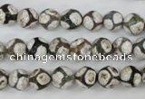 CAG4705 15 inches 8mm faceted round tibetan agate beads wholesale