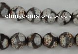 CAG4706 15 inches 10mm faceted round tibetan agate beads wholesale