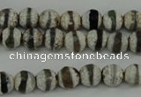 CAG4721 15 inches 6mm faceted round tibetan agate beads wholesale