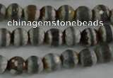 CAG4722 15 inches 6mm faceted round tibetan agate beads wholesale