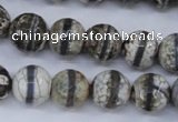 CAG4725 15 inches 12mm faceted round tibetan agate beads wholesale