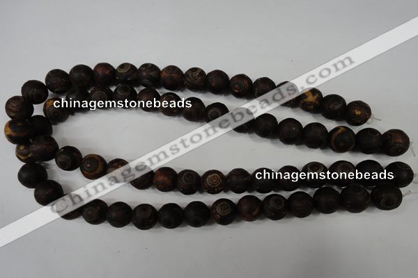 CAG4761 15 inches 12mm round tibetan agate beads wholesale