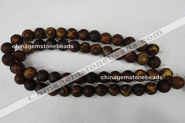 CAG4762 15 inches 14mm round tibetan agate beads wholesale