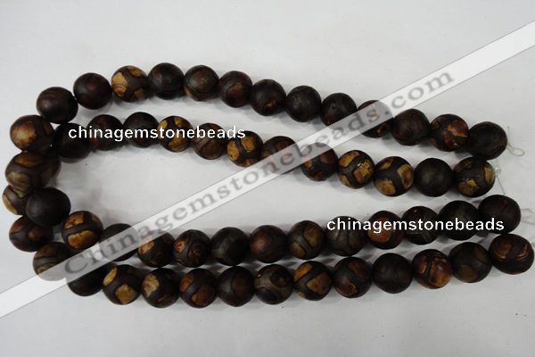 CAG4767 15 inches 14mm round tibetan agate beads wholesale