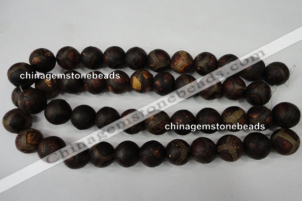 CAG4768 15 inches 16mm round tibetan agate beads wholesale