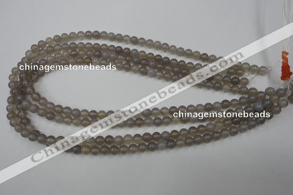 CAG4770 15 inches 6mm round grey agate beads wholesale