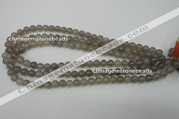 CAG4771 15 inches 8mm round grey agate beads wholesale