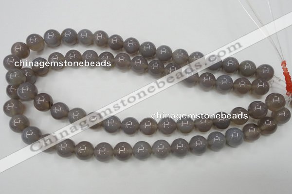 CAG4773 15 inches 12mm round grey agate beads wholesale