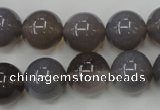 CAG4774 15 inches 14mm round grey agate beads wholesale