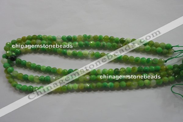 CAG4780 15.5 inches 6mm faceted round fire crackle agate beads