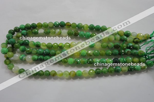 CAG4781 15.5 inches 8mm faceted round fire crackle agate beads