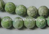 CAG4792 15.5 inches 12mm faceted round fire crackle agate beads