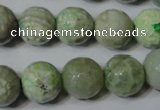 CAG4793 15.5 inches 14mm faceted round fire crackle agate beads