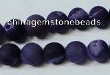 CAG4797 15.5 inches 12mm round matte druzy agate beads wholesale