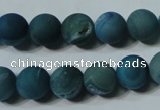 CAG4799 15.5 inches 10mm round matte druzy agate beads wholesale