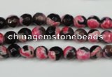 CAG4801 15 inches 6mm faceted round fire crackle agate beads