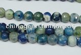 CAG4805 15 inches 6mm faceted round fire crackle agate beads