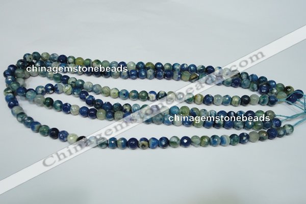 CAG4805 15 inches 6mm faceted round fire crackle agate beads