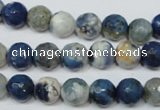 CAG4806 15 inches 8mm faceted round fire crackle agate beads