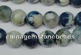 CAG4807 15 inches 10mm faceted round fire crackle agate beads