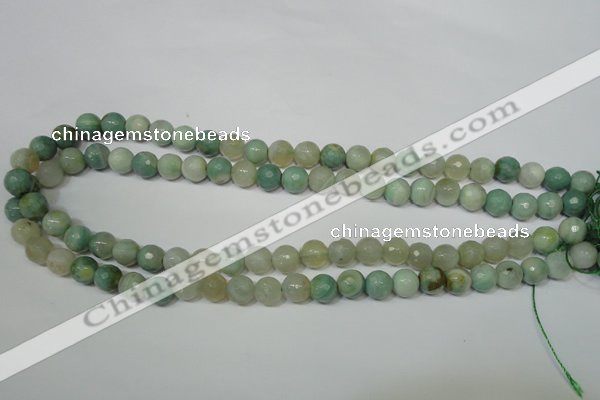 CAG4812 15 inches 8mm faceted round fire crackle agate beads