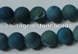 CAG4820 15.5 inches 12mm round matte druzy agate beads wholesale