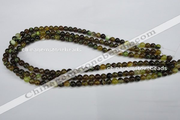 CAG4831 15 inches 6mm round dragon veins agate beads wholesale