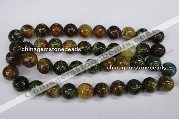 CAG4836 15 inches 16mm round dragon veins agate beads wholesale