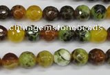 CAG4842 15 inches 8mm faceted round dragon veins agate beads