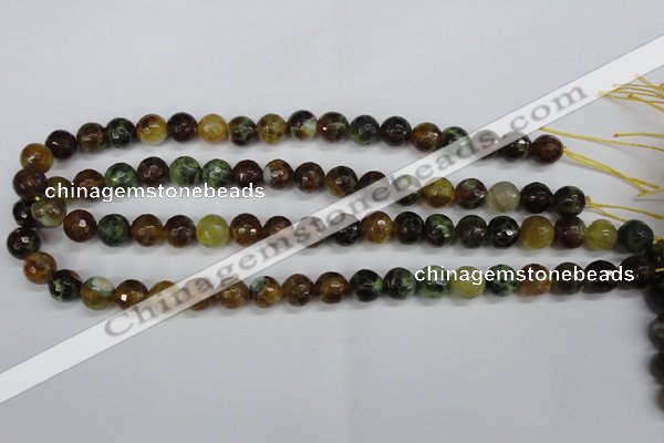 CAG4843 15 inches 10mm faceted round dragon veins agate beads