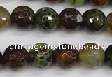 CAG4844 15 inches 12mm faceted round dragon veins agate beads