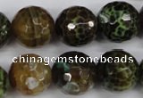 CAG4846 15 inches 16mm faceted round dragon veins agate beads