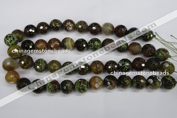 CAG4846 15 inches 16mm faceted round dragon veins agate beads