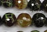 CAG4847 15 inches 18mm faceted round dragon veins agate beads