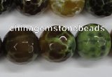 CAG4848 15 inches 20mm faceted round dragon veins agate beads