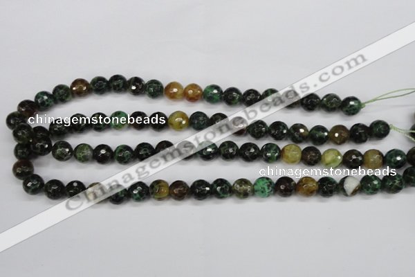 CAG4853 15 inches 10mm faceted round dragon veins agate beads