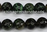 CAG4854 15 inches 12mm faceted round dragon veins agate beads