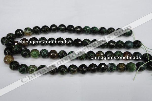 CAG4854 15 inches 12mm faceted round dragon veins agate beads