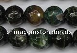 CAG4856 15 inches 16mm faceted round dragon veins agate beads