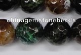 CAG4857 15 inches 18mm faceted round dragon veins agate beads